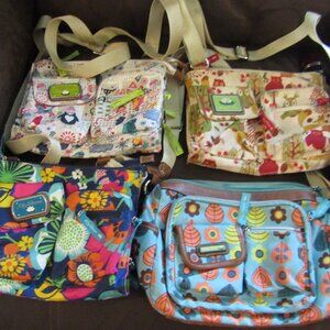 Lot of 4 Pre-owned LILY BLOOM CROSSBODY Cloth PURSES Fall Winter Spring Summer